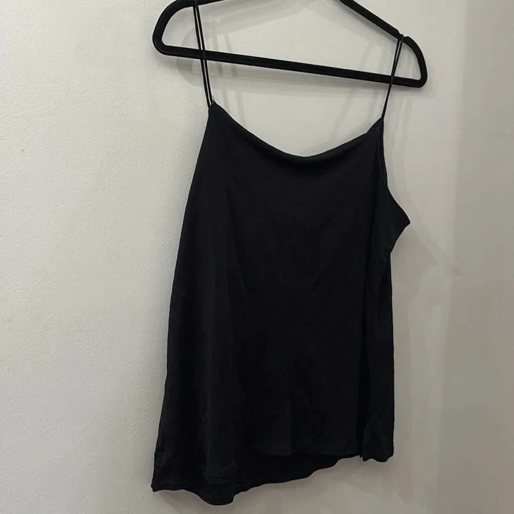 Anthropologie Black spaghetti strap tank - XL - cowl neck